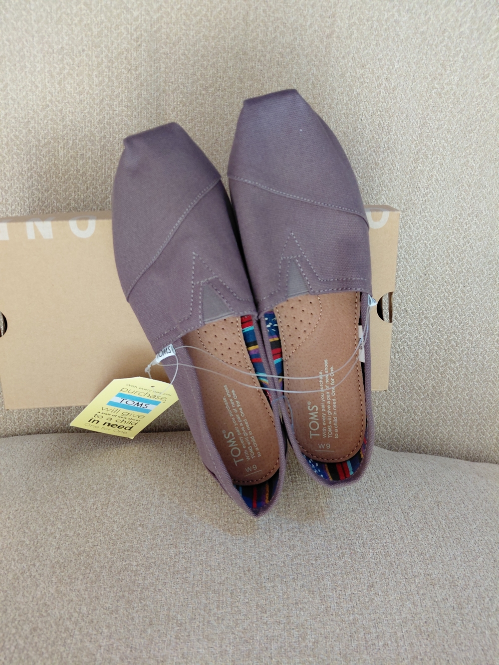 TOMS Women's Slip-On Canvas Moccasins in Classic Gray